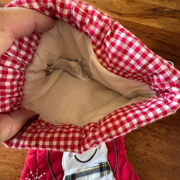 Pottery Barn Kids Smiling Snowman Red Quilted Christmas Stocking Stocking New - Picture 5 of 9